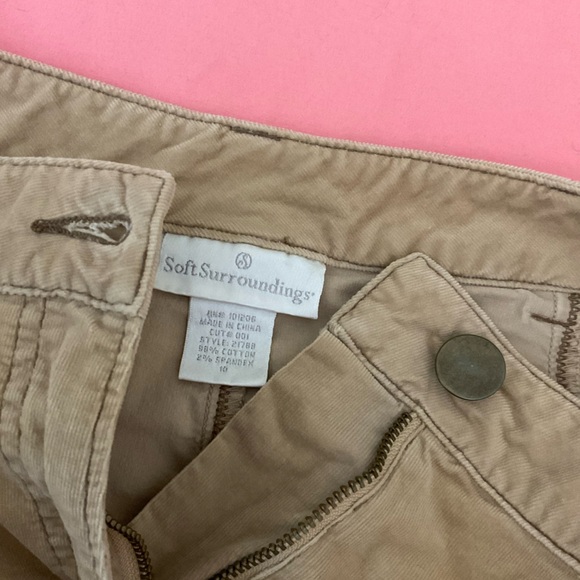 Vintage Soft Surroundings Tan Corduroy Maxi Skirt Size 10 - Picture 3 of 3